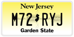 M72RYJ license plate in New Jersey