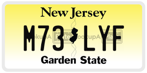 M73LYF license plate in New Jersey