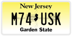 M74USK license plate in New Jersey
