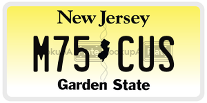M75CUS license plate in New Jersey