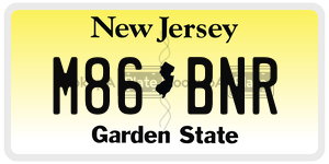 M86BNR license plate in New Jersey