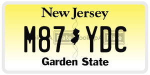 M87YDC  license plate in NJ