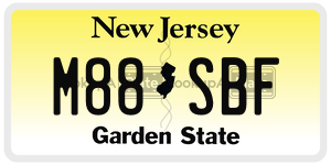 M88SBF  license plate in NJ