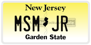 MSMJR license plate in New Jersey