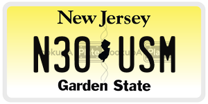 N30USM license plate in New Jersey
