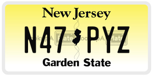 N47PYZ license plate in New Jersey