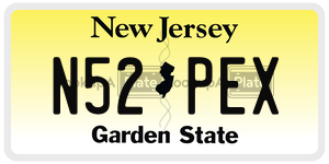 N52PEX  license plate in NJ