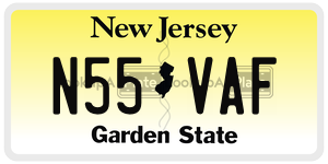 N55VAF license plate in New Jersey