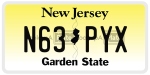 N63PYX license plate in New Jersey