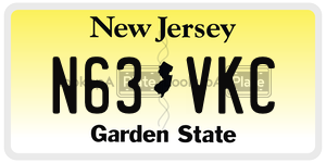 N63VKC license plate in New Jersey