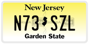 N73SZL  license plate in NJ