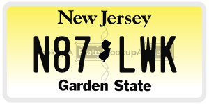 N87LWK license plate in New Jersey