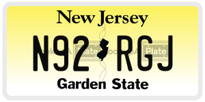 N92RGJ license plate in New Jersey