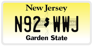 N92WWJ  license plate in NJ