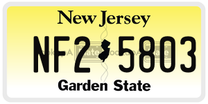 NF25803 license plate in New Jersey