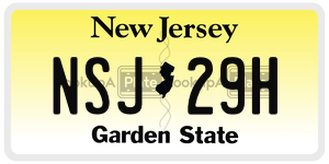 NSJ29H license plate in New Jersey