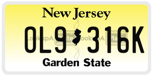 OL9316K  license plate in NJ