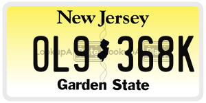 OL9368K license plate in New Jersey