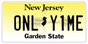 ONLY1ME  license plate in NJ