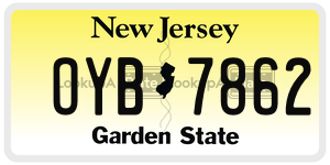 OYB7862  license plate in NJ