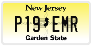 P19EMR license plate in New Jersey
