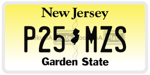 P25MZS  license plate in NJ