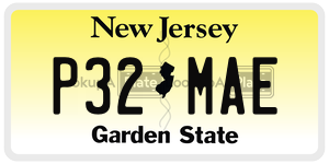 P32MAE license plate in New Jersey