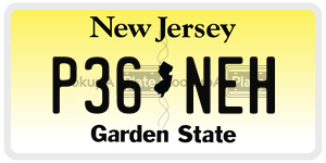 P36NEH license plate in New Jersey