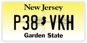 P38VKH  license plate in NJ