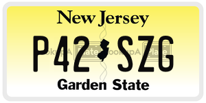 P42SZG license plate in New Jersey