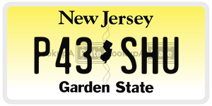 P43SHU license plate in New Jersey