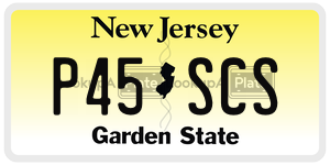 P45SCS license plate in New Jersey