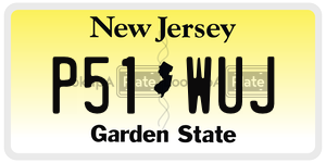 P51WUJ  license plate in NJ