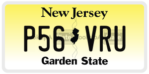 P56VRU license plate in New Jersey