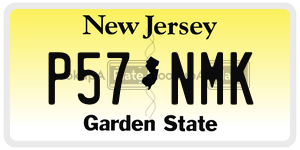 P57NMK license plate in New Jersey