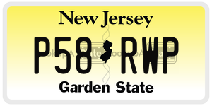 P58RWP  license plate in NJ