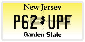 P62UPF license plate in New Jersey