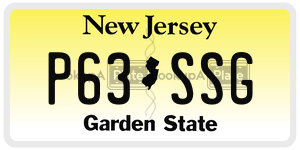 P63SSG license plate in New Jersey