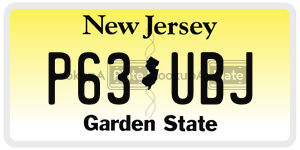 P63UBJ license plate in New Jersey