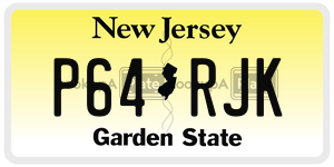 P64RJK license plate in New Jersey