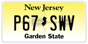 P67SWV license plate in New Jersey