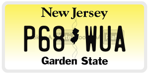 P68WUA  license plate in NJ