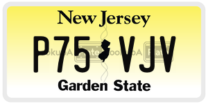 P75VJV  license plate in NJ
