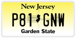 P81GNW license plate in New Jersey