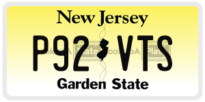 P92VTS license plate in New Jersey