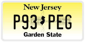 P93PEG  license plate in NJ
