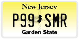 P99SMR license plate in New Jersey