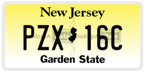 PZX16C license plate in New Jersey