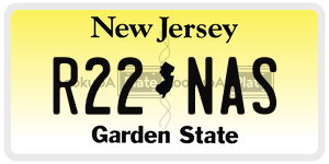 R22NAS license plate in New Jersey