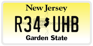 R34UHB license plate in New Jersey